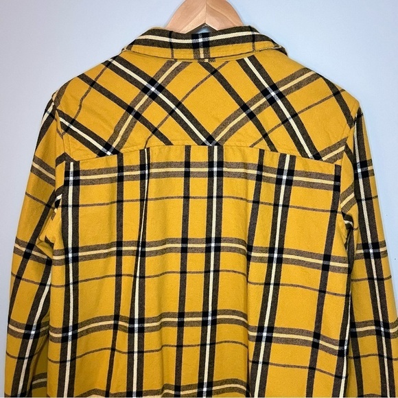 Original Use Men’s Gold & Black Plaid Long Sleeve Cotton Flannel Shirt Size M - Picture 14 of 16